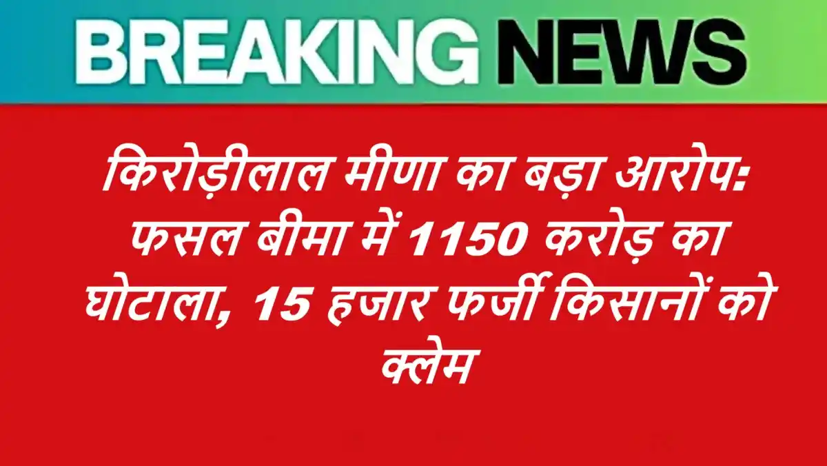 किरोड़ीलाल मीणा का बड़ा आरोप